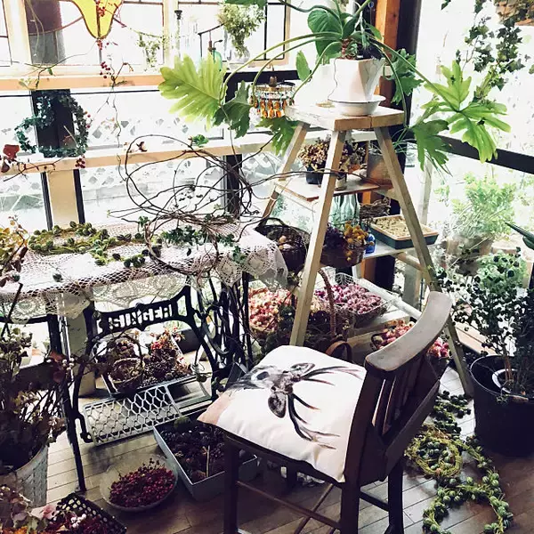 「見のがせない！手作りのラダーシェルフで秀逸ディスプレイ」の画像