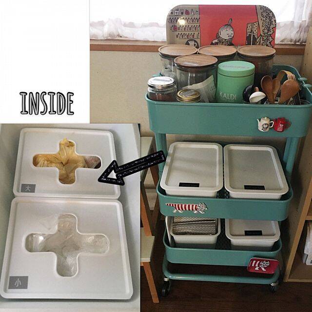 開け閉めいらずで楽チン収納♪セリアのプルアウトボックス