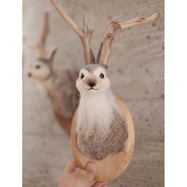 羊毛フェルトのほっこりピアス♡ 聴か