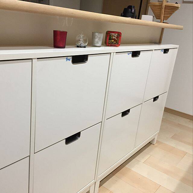 有効活用で収納力アップ♪キッチンカウンターの収納実例