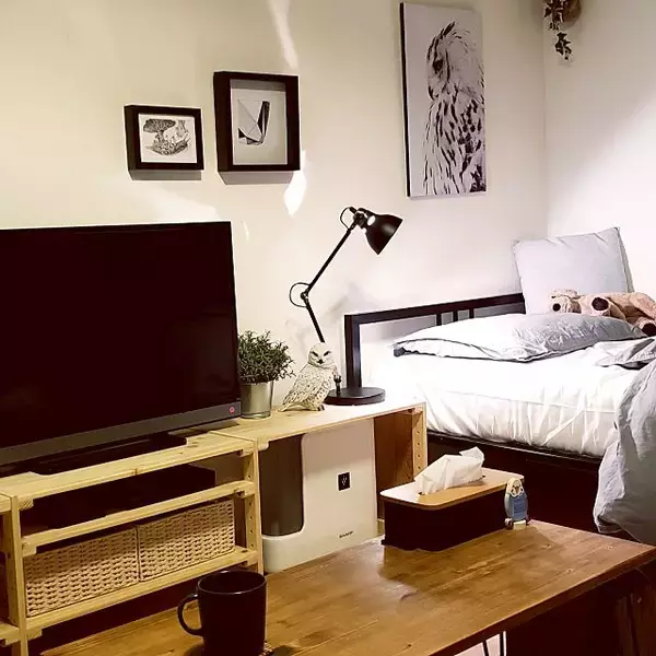 「「30ｍ2。モノトーン＆ナチュラルで統一した愛鳥と暮らす1K」 by ruchicoccoさん」の画像