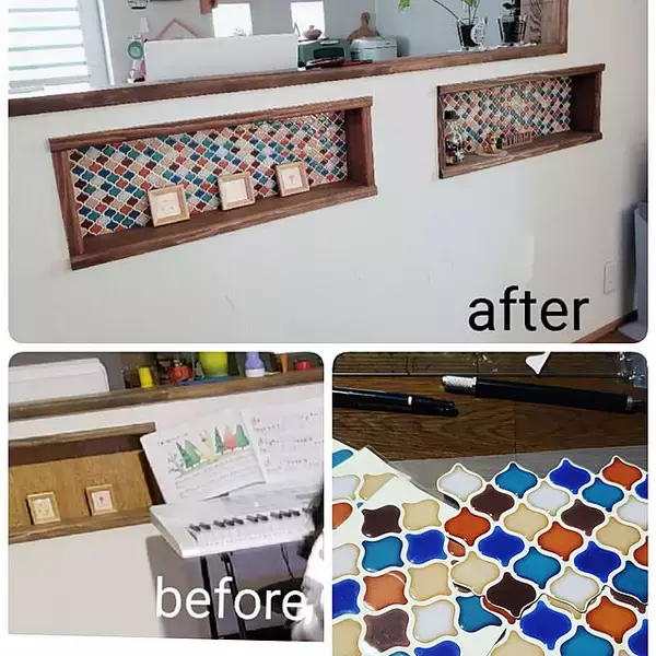 「あちこち貼れてイメチェンできる！セリアのタイルシール」の画像