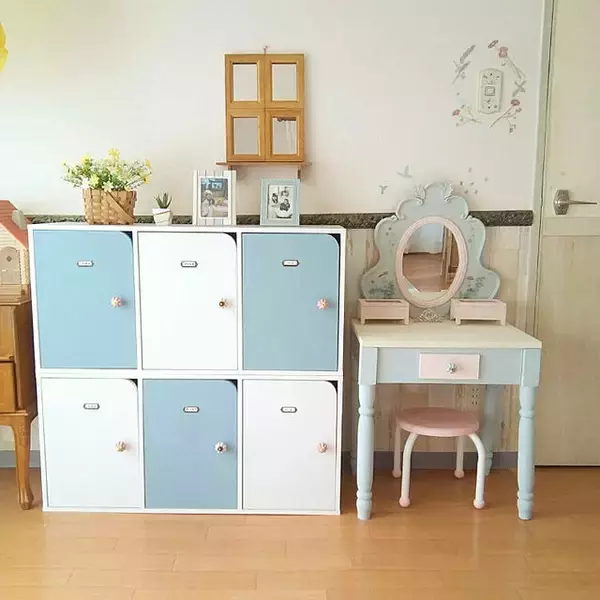 「見せても隠してもOKな収納を♪ニトリのカラーボックス」の画像