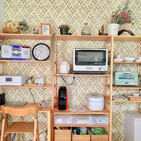「炊飯器やレンジはどこに置く？キッチン家電の置き方実例」の画像
