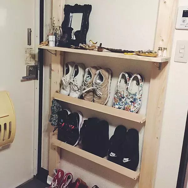 「スッキリ片づいてインテリアとしても◎靴置き場DIY実例集」の画像