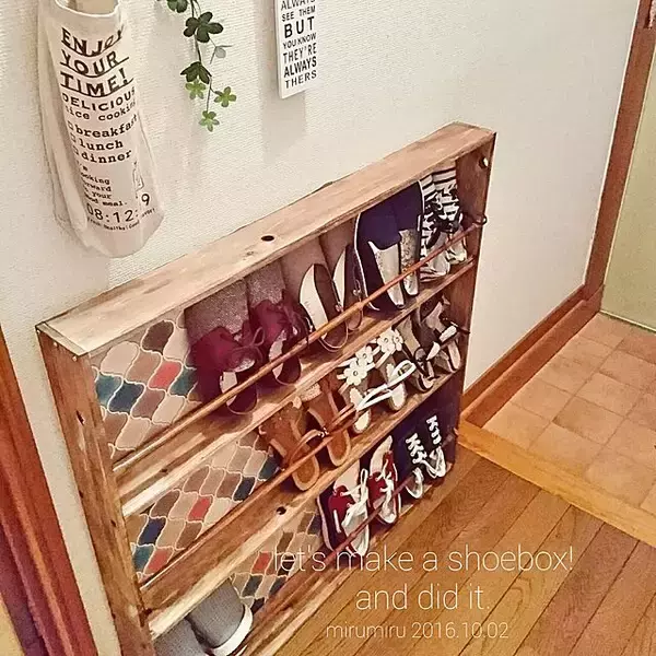 「スッキリ片づいてインテリアとしても◎靴置き場DIY実例集」の画像