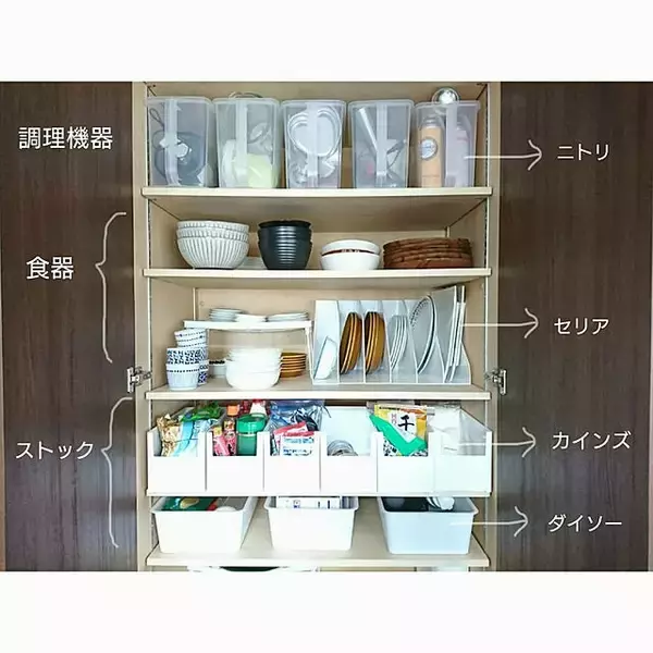 「取り出しやすさアップ♪食器収納に使える100均アイテム」の画像
