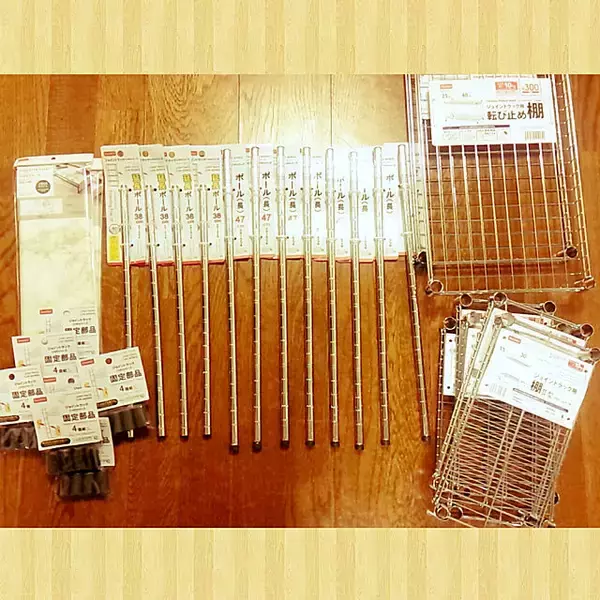 「幅も高さもカスタマイズできる☆ダイソーのジョイントラック」の画像