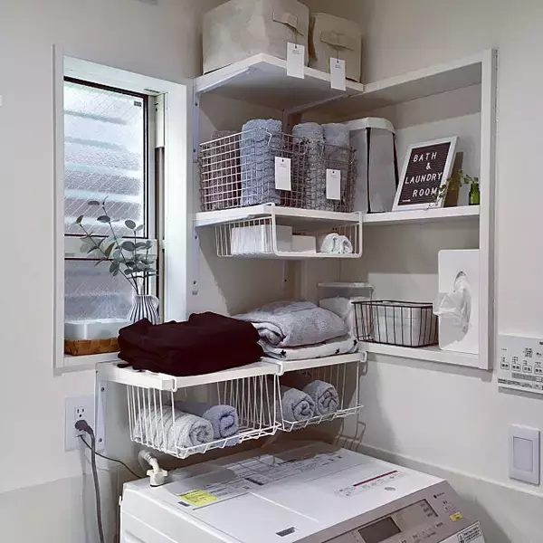 「タオルの指定席で便利な毎日♡バスルームのタオル収納術」の画像