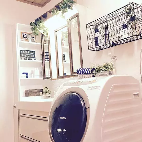 「サニタリーをDIYでハイセンスに♪洗面所の魅せ方10選」の画像