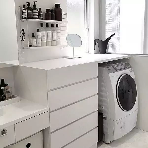 「サニタリーをDIYでハイセンスに♪洗面所の魅せ方10選」の画像