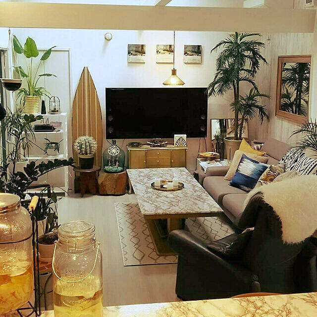 ゆったりリラックス♡リゾートインテリアを楽しむリビング