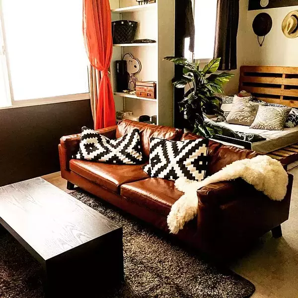 「気分はニューヨーカー♪ブルックリンインテリアのリビング」の画像