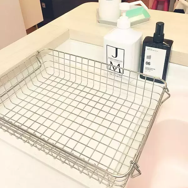 「シンプルで使いやすい！無印良品のステンレスワイヤーバスケット♪」の画像
