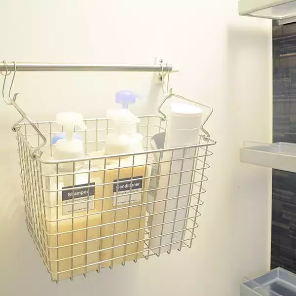 「シンプルで使いやすい！無印良品のステンレスワイヤーバスケット♪」の画像