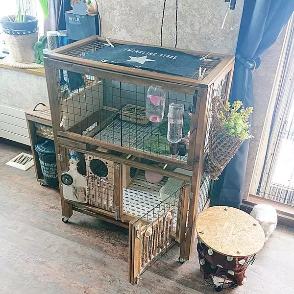 「きっと喜んでもらえるはず♡うさぎ用の小屋とおさんぽスペースの実例」の画像