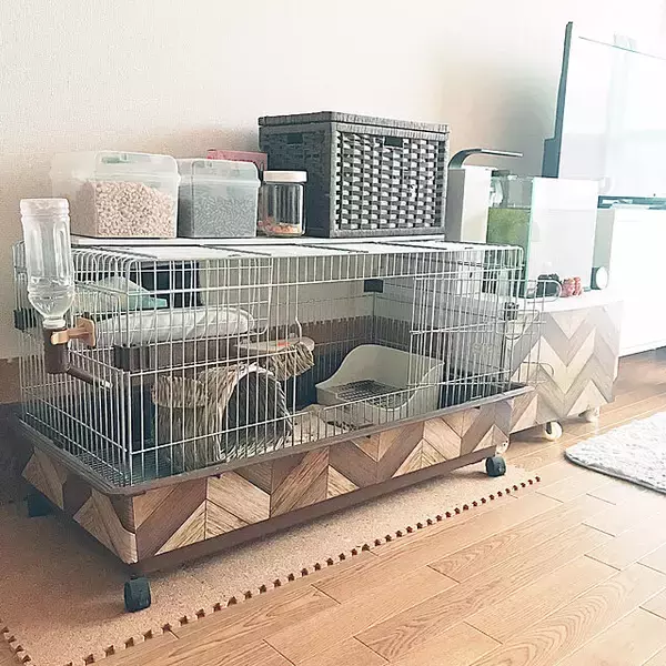 「きっと喜んでもらえるはず♡うさぎ用の小屋とおさんぽスペースの実例」の画像