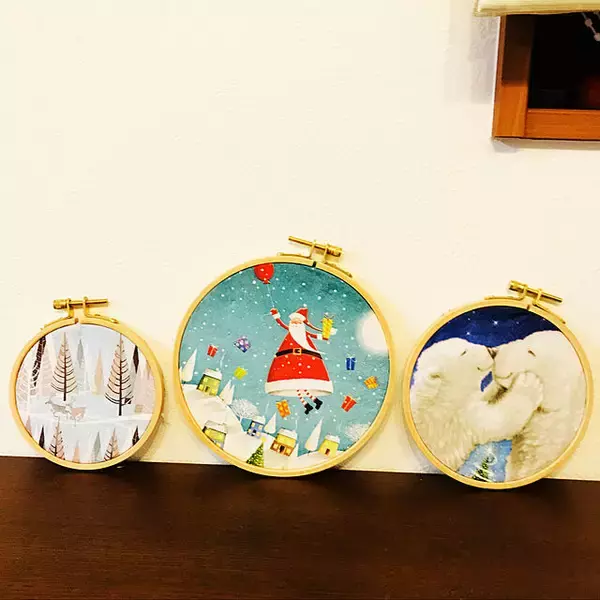 「実は手作りの材料としても使える☆刺繍枠を使ったハンドメイド作品」の画像