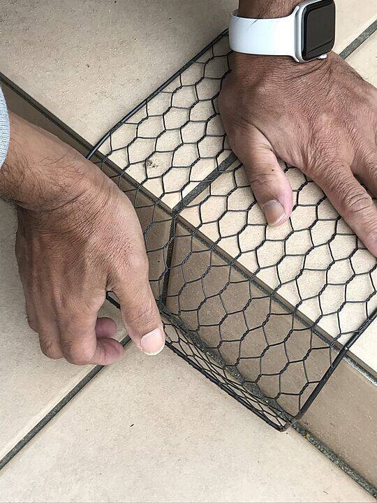 「ワイヤーメッシュラティスを曲げるだけでできる、壁・塀掛け植木カゴ」 by ayomoyuさん