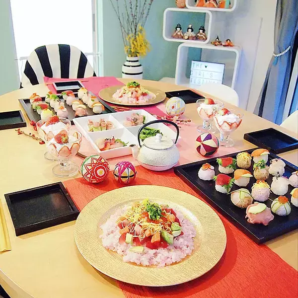 「女の子気分をとことん楽しみたい♡ひなまつりのテーブルコーディネート」の画像