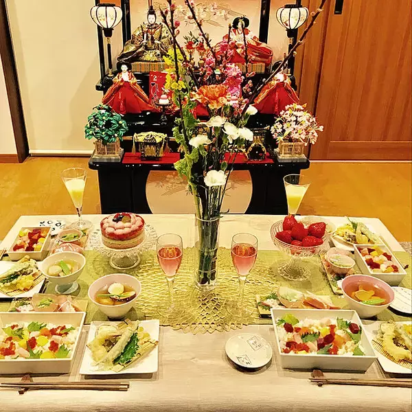 「女の子気分をとことん楽しみたい♡ひなまつりのテーブルコーディネート」の画像