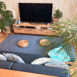 「素足で感じる幸福感♡ニトリのさらさらひんやりラグで快適なお部屋づくり」の画像1