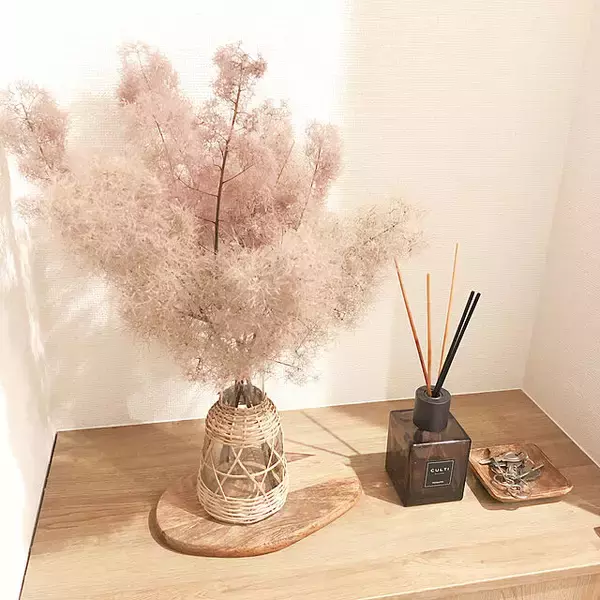 「優しい色合いにキュン♡ふわふわシルエットが魅力のスモークツリーの飾り方」の画像
