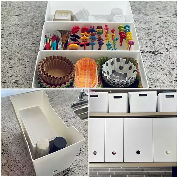 「いそがしい朝にもストレスなく☆すぐ手に取れるお弁当グッズの収納」の画像