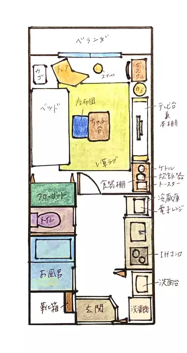 「「25.5m2。民芸の素朴な味でつむぐ、穏やかな幸せがあふれる部屋」 by niniさん」の画像