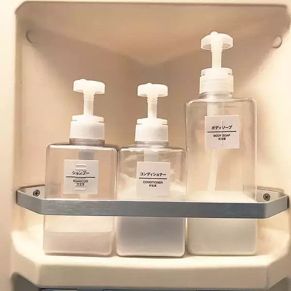 「生活感のあるすっきりした水回りを作るならこれ！無印良品のPET詰替えボトル」の画像