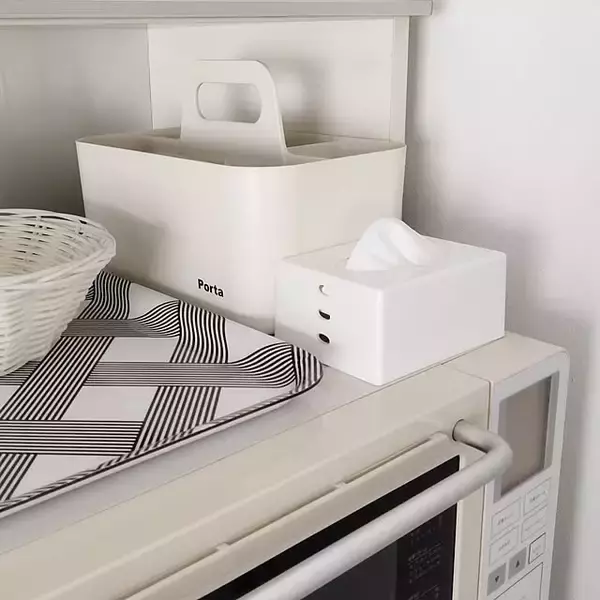 「どこに置いてもすっきり♪暮らしにフィットするセリアのティッシュケース」の画像