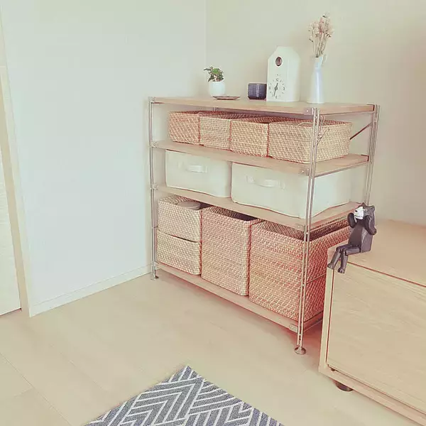 「リビングからキッチン、子ども部屋まで！無印良品「ステンレスワイヤーシェルフ」収納実例」の画像