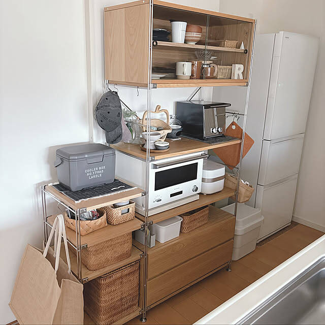 リビングからキッチン、子ども部屋まで！無印良品「ステンレスワイヤーシェルフ」収納実例