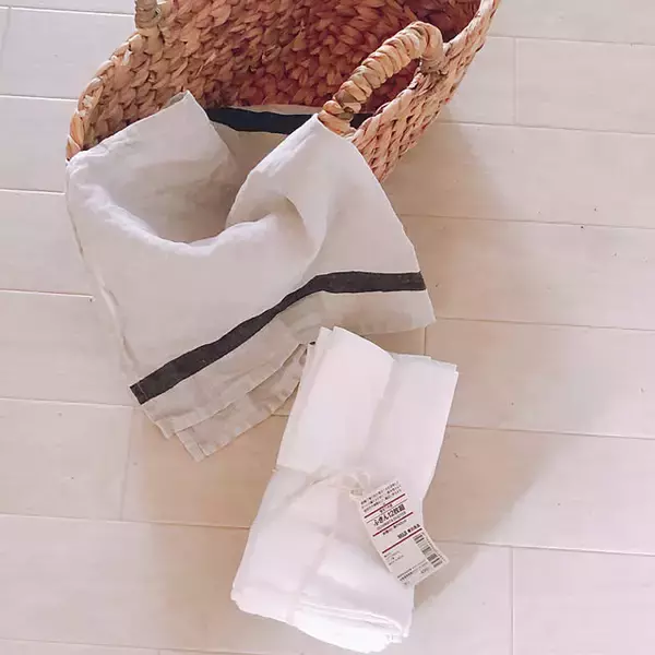「シンプルだから使い道は無限大！無印良品の落ちワタ混ふきんを使いこなす実例6選」の画像