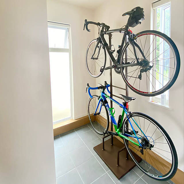 自転車の定位置決定♪邪魔にならない自転車の置き方アイデア