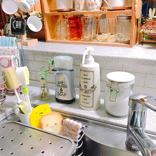 シンクをセンスアップ♪食器洗剤の詰め替えボトル活用実例