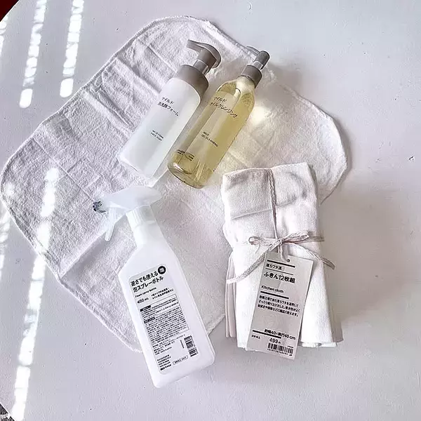 毎日の家事にちょうどいい定番品！コスパ抜群で万能な無印良品の「落ちワタ混ふきん」