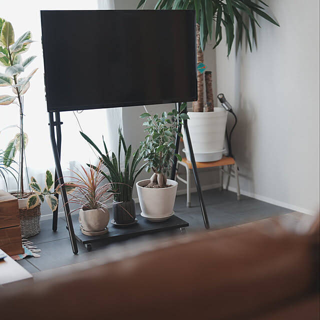 高さ調整や移動もできて便利♪レイアウトが広がるテレビスタンドのあるお部屋