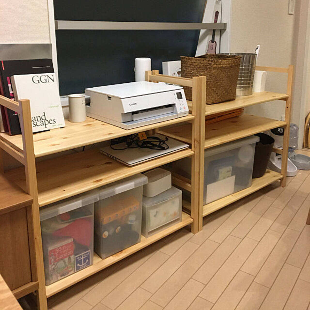 自由度が高いから使いやすい♪無印良品パイン材ユニットシェルフの 