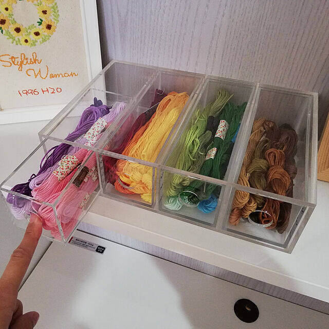 中身をスッキリ一覧できて美しく収納。無印良品のアクリルケース