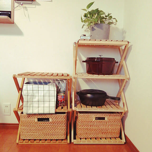 シンプルで取り入れやすい。コーナンのラックを使って見栄えも使いやすさもばっちりな収納を