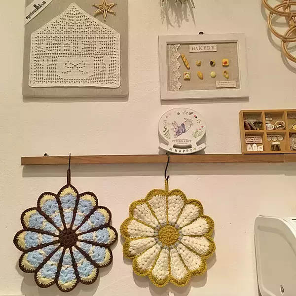 「使わないときは飾っておきたくなる♪ハンドメイドの鍋敷き」の画像