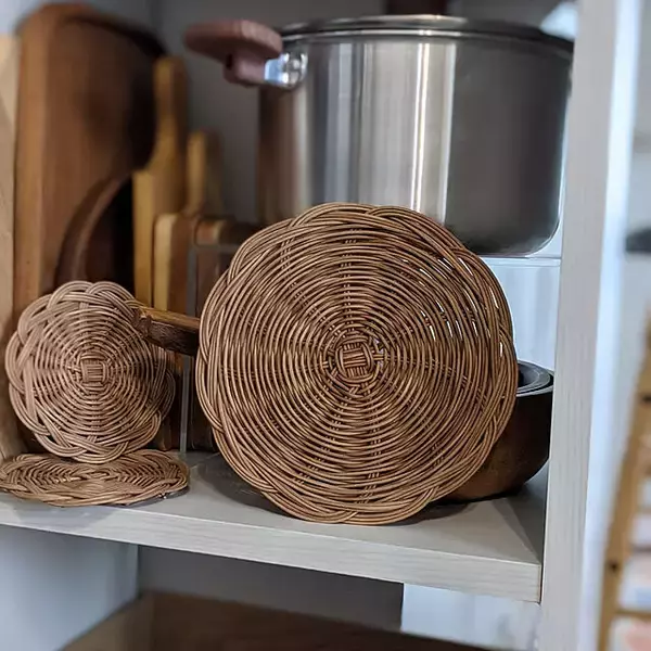 「使わないときは飾っておきたくなる♪ハンドメイドの鍋敷き」の画像