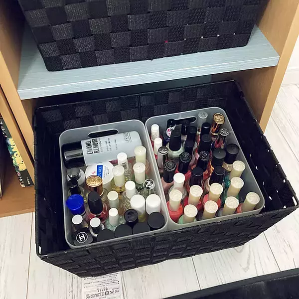 「お部屋のいろいろなものを仕分けて収納♪ダイソーの「積み重ね収納ボックス」」の画像