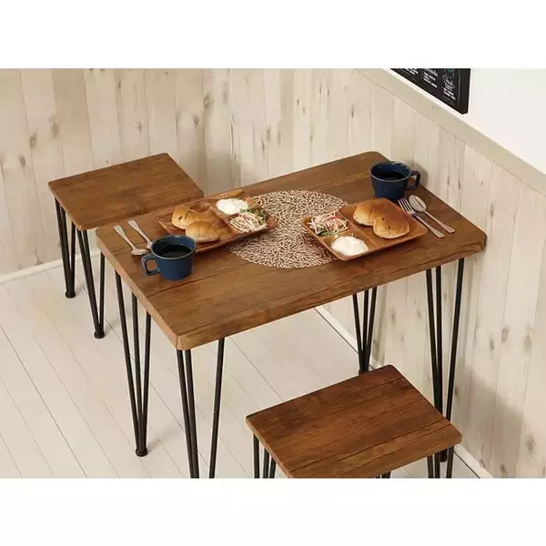 「省スペースに自由なレイアウト♪クロシオのアートダイニング3点セット」の画像