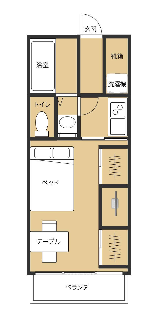 「約22m2。さっくり整えたホワイト×ベージュの軽やかな部屋」 by machi.0812さん