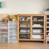 「扉付きだからホコリを気にせずスッキリ収納できます♪無印良品のキャビネット」の画像5