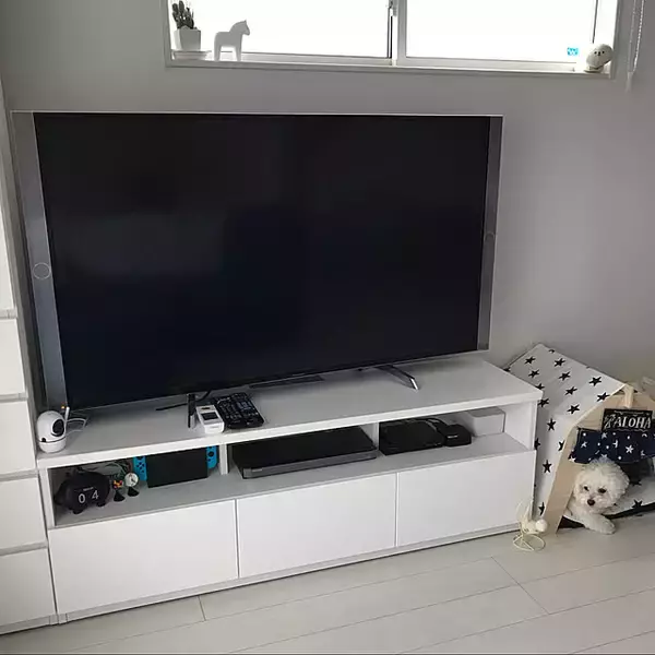 「テレビ周りがすっきり見える！配線もごちゃつかないレコーダーの置き方アイデア集」の画像