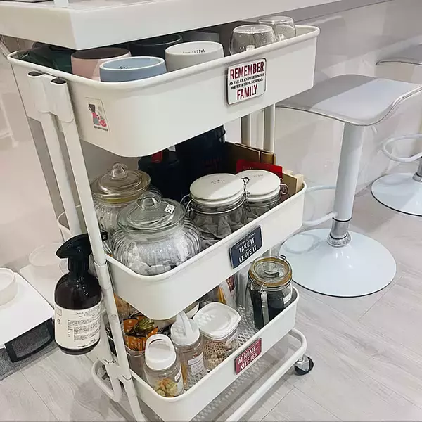 「「つい置き」で散らかる悩みを解決します♪IKEAのアイテムでカウンター周りの収納作り」の画像