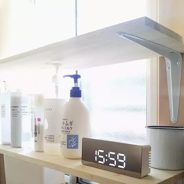 「スタイリッシュで機能も豊富な時計♪テラスLEDミラークロック L」の画像